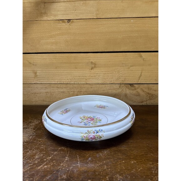 Vintage Abingdon USA Pottery Bowl – Floral Design, Mid-Century Console Dish - Picture 1 of 3